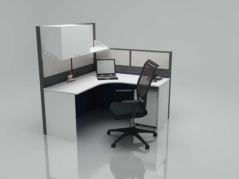 Office Cubicle for 1 Person - BLOCCO-CZ-WP-4B