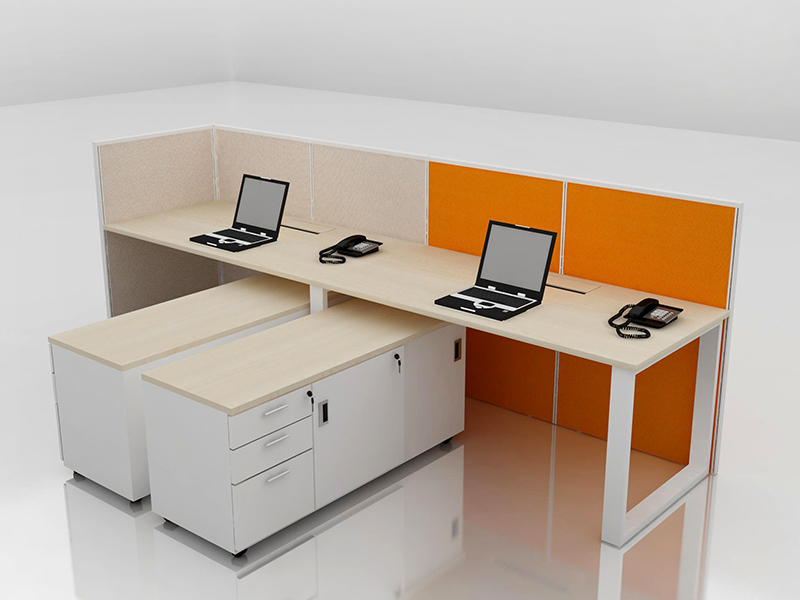 Office Cubicle for 2 Person - BLOCCO-VIVO2-1B